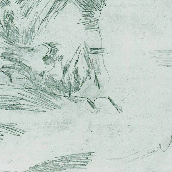 Detailansicht der Grafik, geduruckt auf Japanpapier